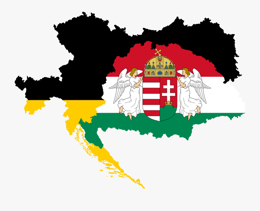 Flagmap Of Austria And Hungary - Hungarian Revolution 1848 Map, Transparent Clipart