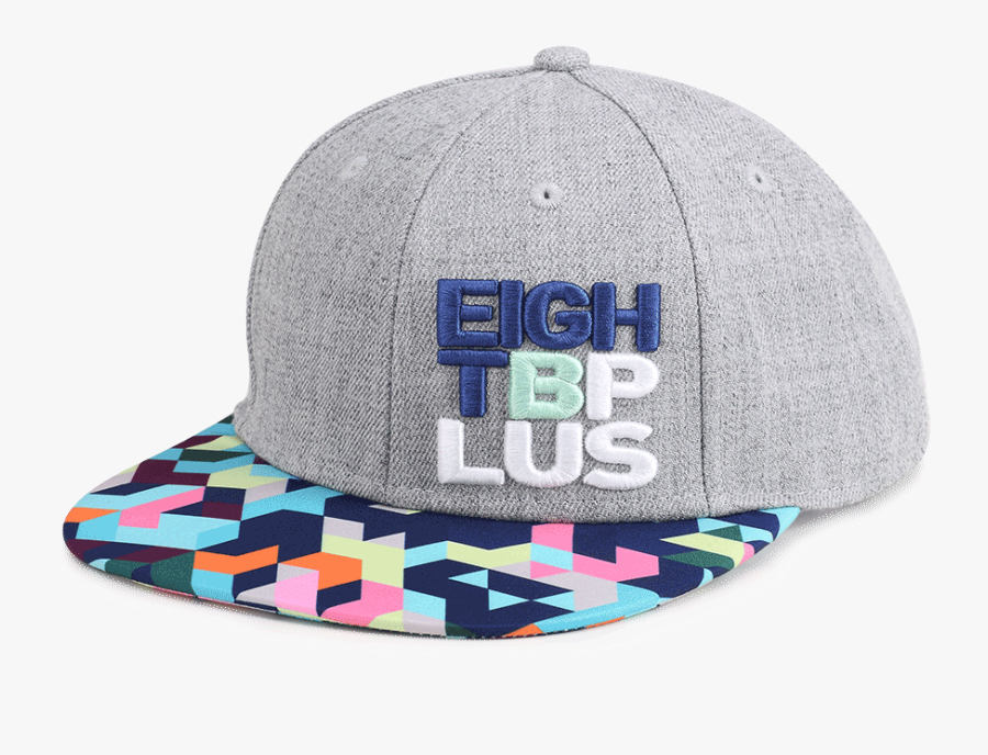 Snapback Eightbplus Grey Print - Snapback, Transparent Clipart