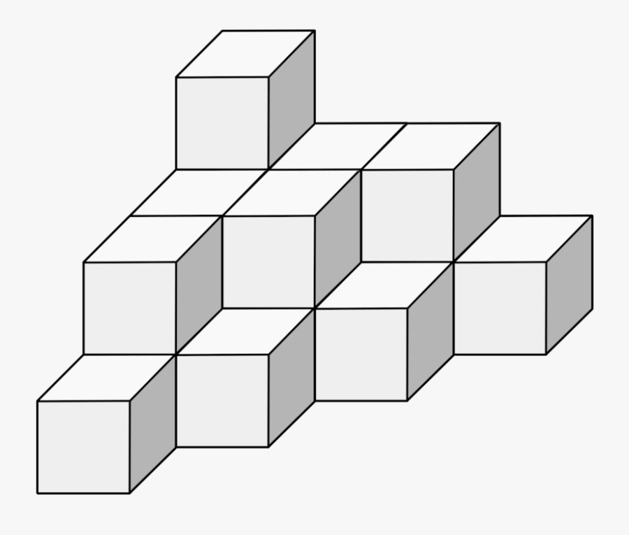 Dice Game Cube Three-dimensional Space Angle - Conteo De Cubos Ejercicios, Transparent Clipart