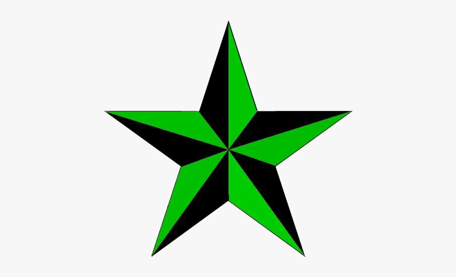 A Little Bit Of Rain - Green Nautical Star, Transparent Clipart
