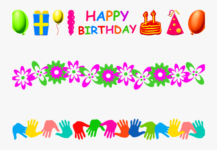 Transparent Page Border Png - Hand Prints Page Borders, Transparent Clipart