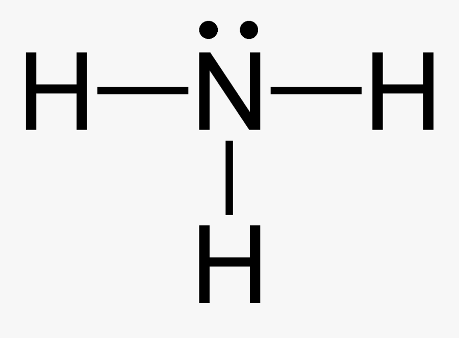Ammonia 2d Flat - Ammonia Lewis Structure, Transparent Clipart