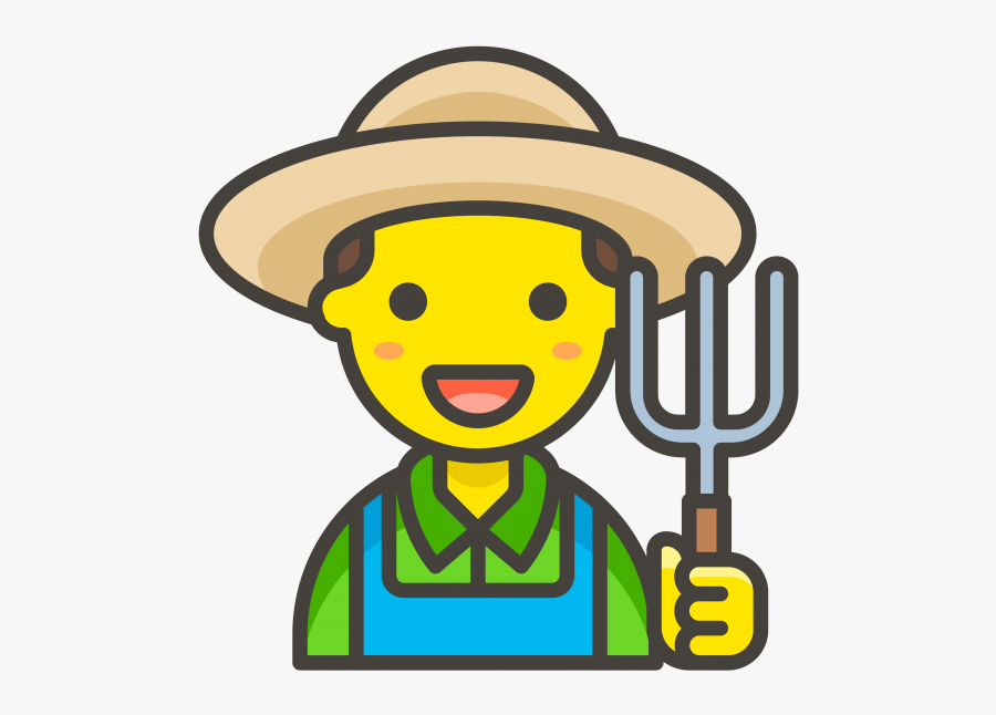 Man Farmer Emoji - Factory Worker Cartoon, Transparent Clipart