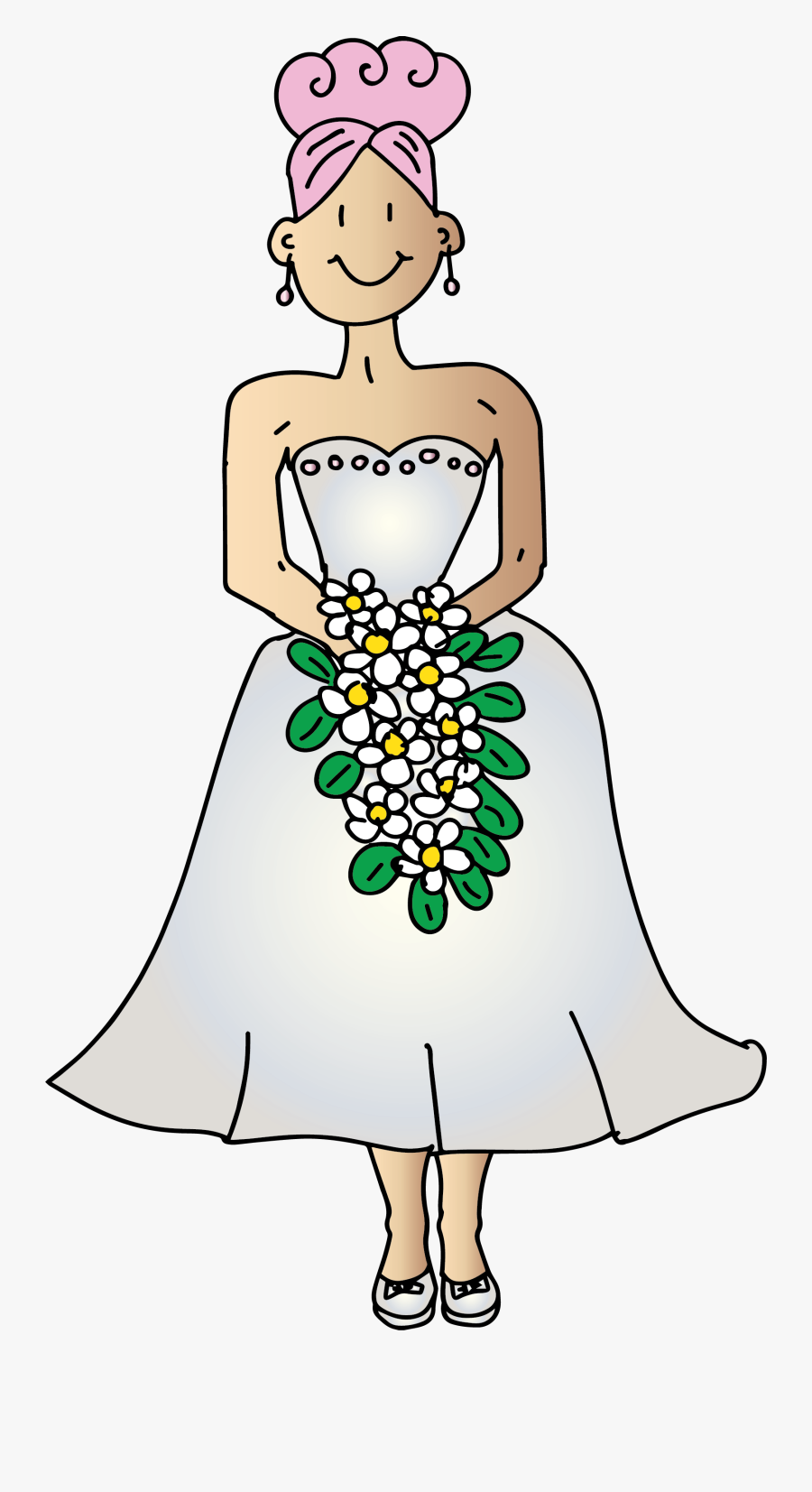 Transparent Wedding Dress Clipart Png Cartoon , Free