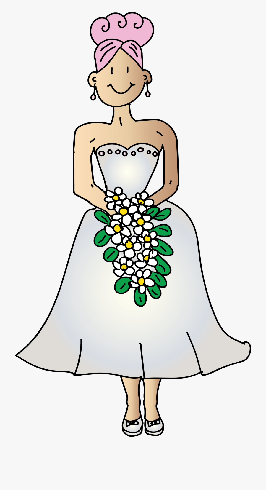 Transparent Wedding Dress Clipart Png - Cartoon, Transparent Clipart