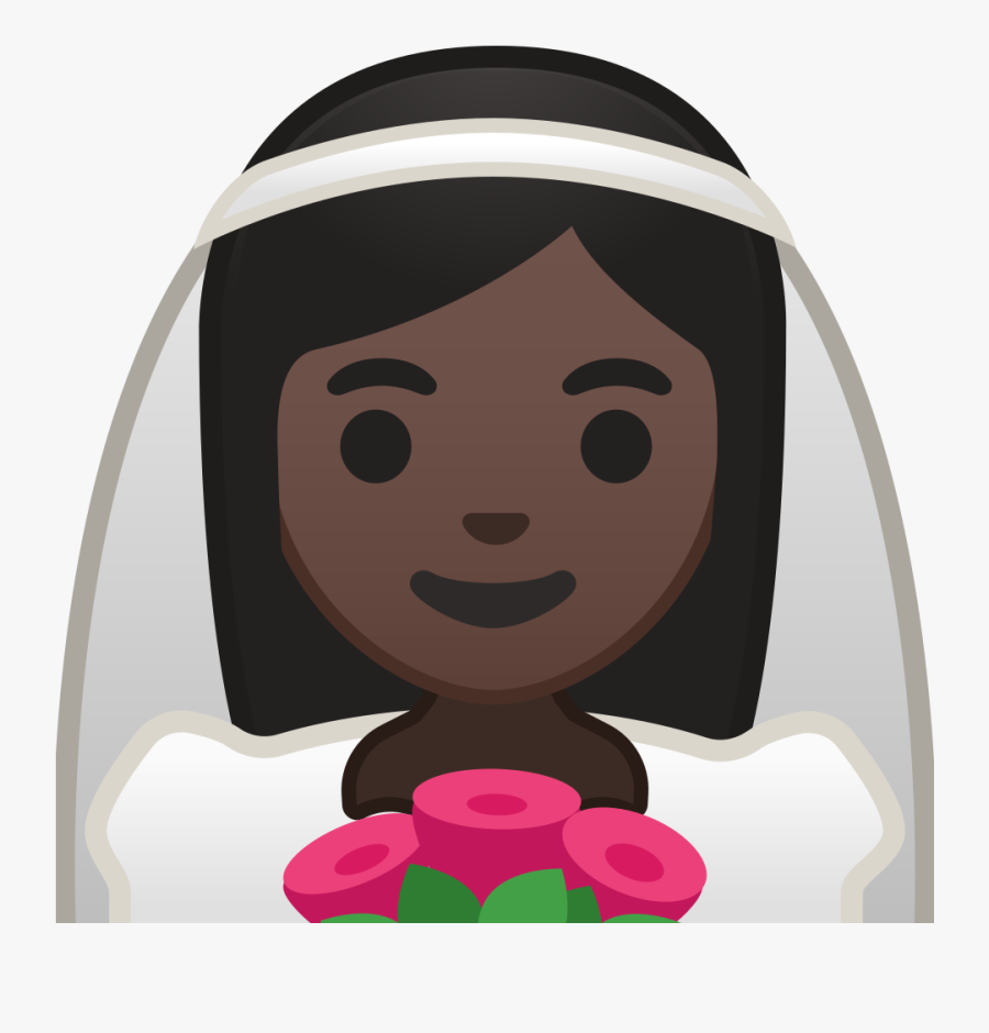 Bride With Veil Dark Skin Tone Icon - Bride Png Icon, Transparent Clipart