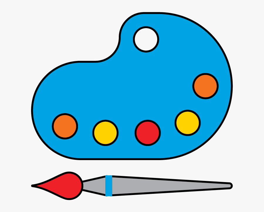 Paintbrush And Palette, Transparent Clipart