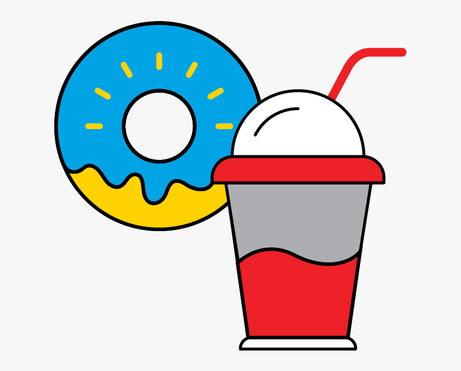 Donut And Drink, Transparent Clipart