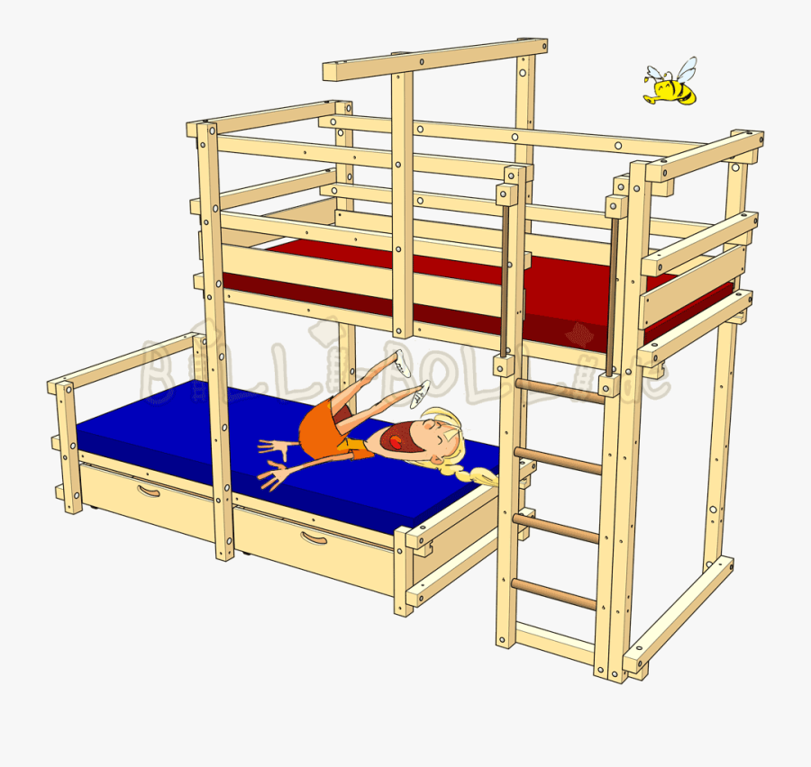 Clipart Bed Childrens Bed - Billi Bolli Seitlich Versetzt, Transparent Clipart