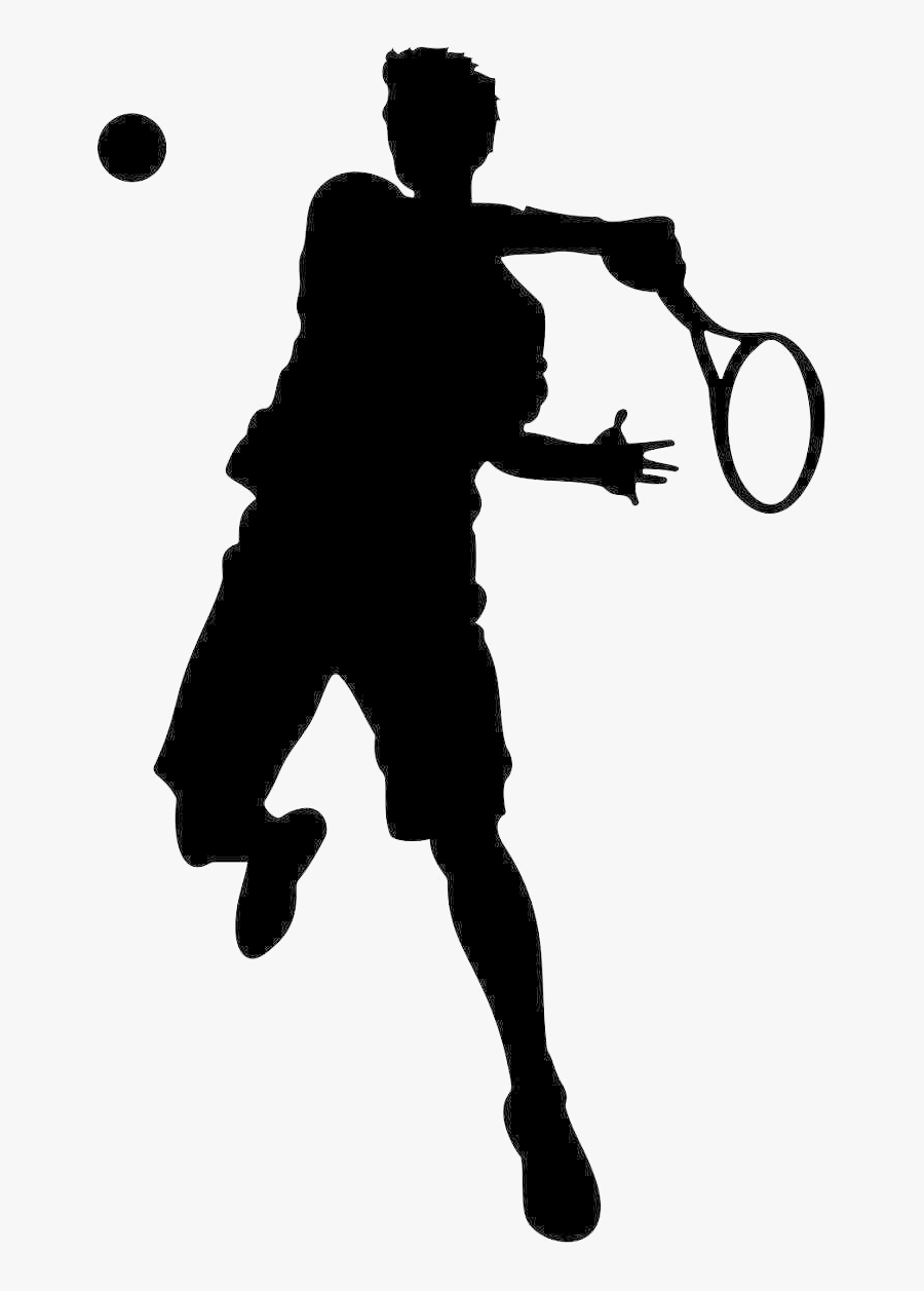 Wall Decal Tennis Clip Art Serve Sports - Man Playing Tennis Silhouette, Transparent Clipart