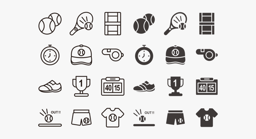 Tennis Icons Vector - Duncan Cover Coat Indian Summer, Transparent Clipart