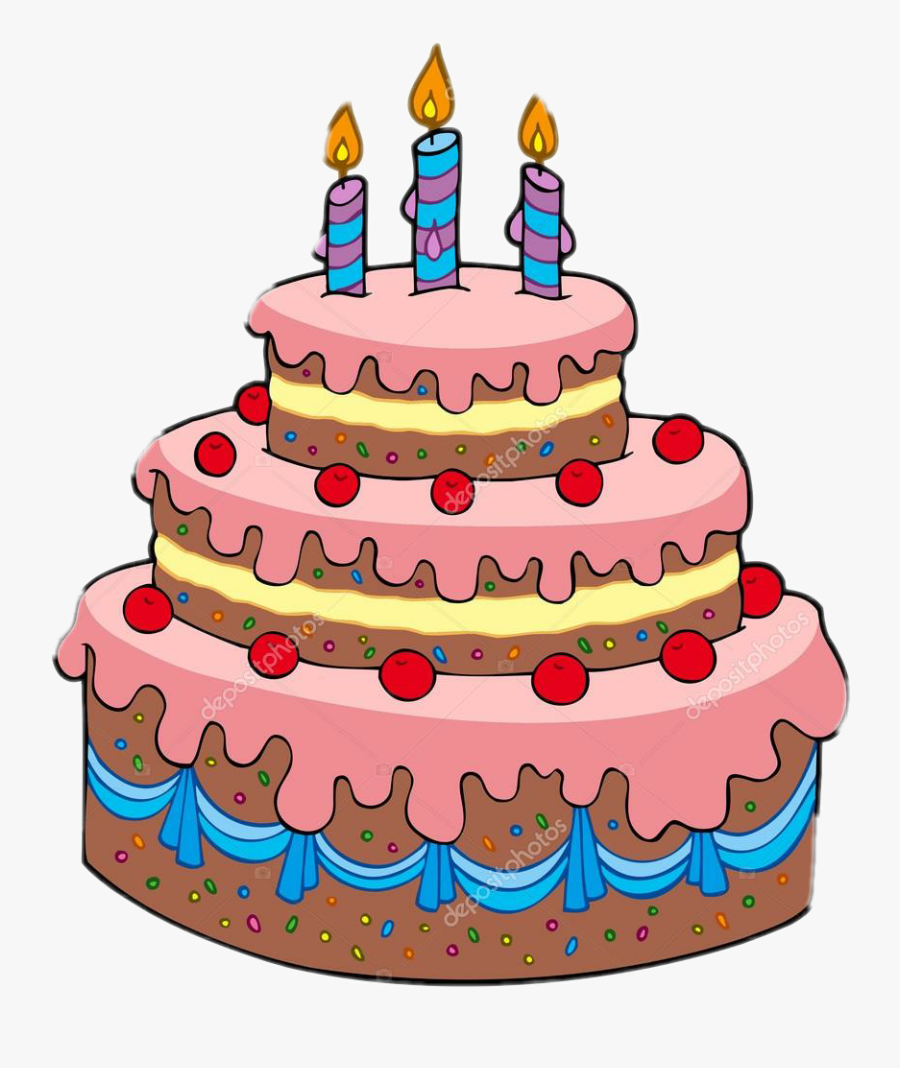 Chocolate Cake Clipart Picsart - Cartoon Birthday Cake, Transparent Clipart