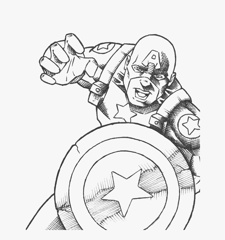 Transparent Captain America Clipart Black And White - Captain America Black And White Clipart, Transparent Clipart