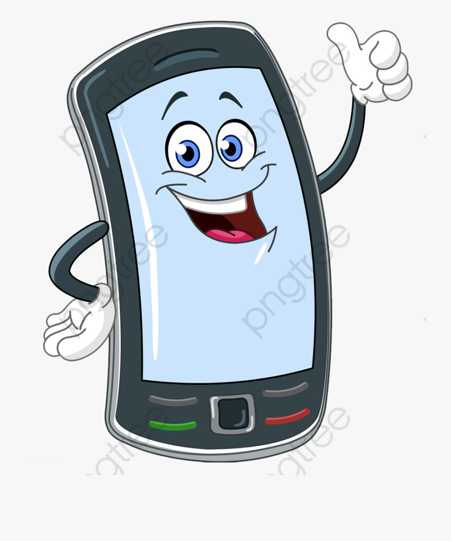 Cartoon Mobile Phone Png - Cell Phone Cartoon, Transparent Clipart