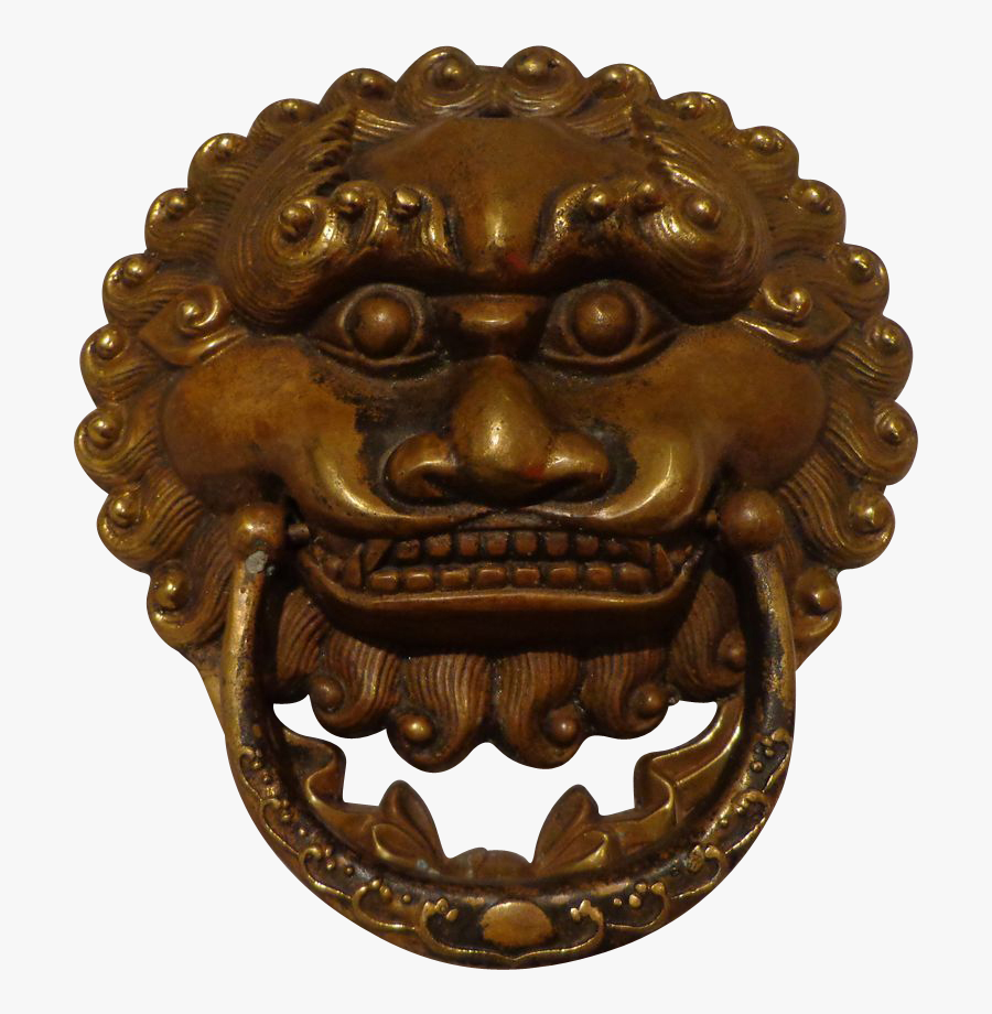 Clip Art Authentic Antique Chinese Knocker - Lion, Transparent Clipart