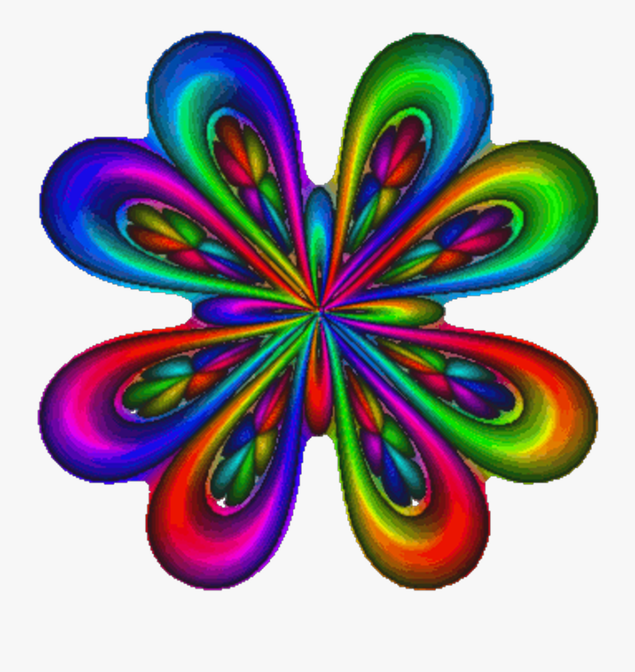 Flower Rainbow Hippie Groovy Metal - Flower Animated , Free Transparent Cli...