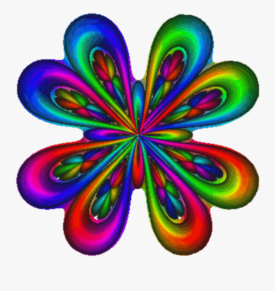 Flower Rainbow Hippie Groovy Metal - Flower Animated, Transparent Clipart