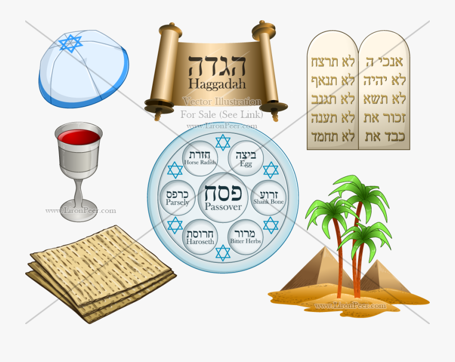 Vector Still Life For - Passover Symbols, Transparent Clipart