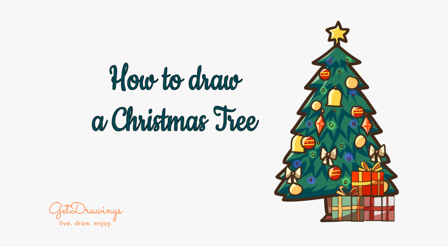 How To Draw A Christmas Tree - Drawing, Transparent Clipart