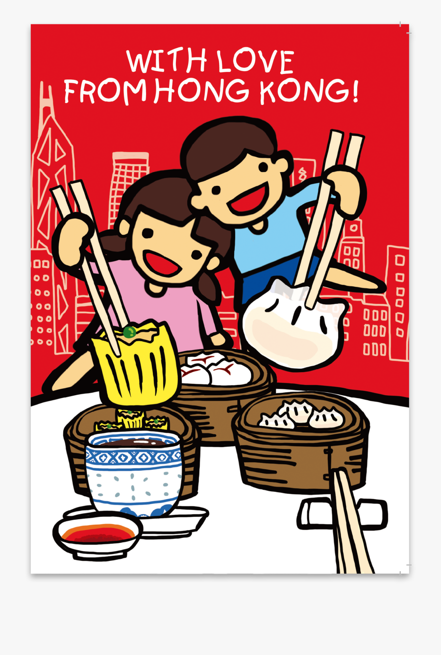 With Love From Hong Kong Red Dim Sum - Hong Kong Love, Transparent Clipart