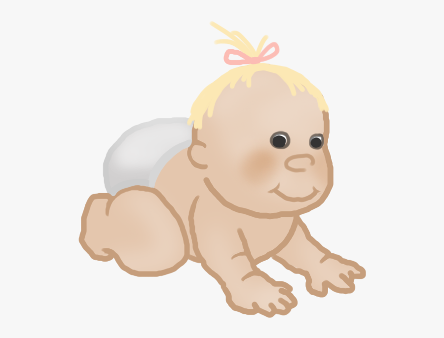 Baby Clipart Crawling Baby Girl - Cartoon, Transparent Clipart