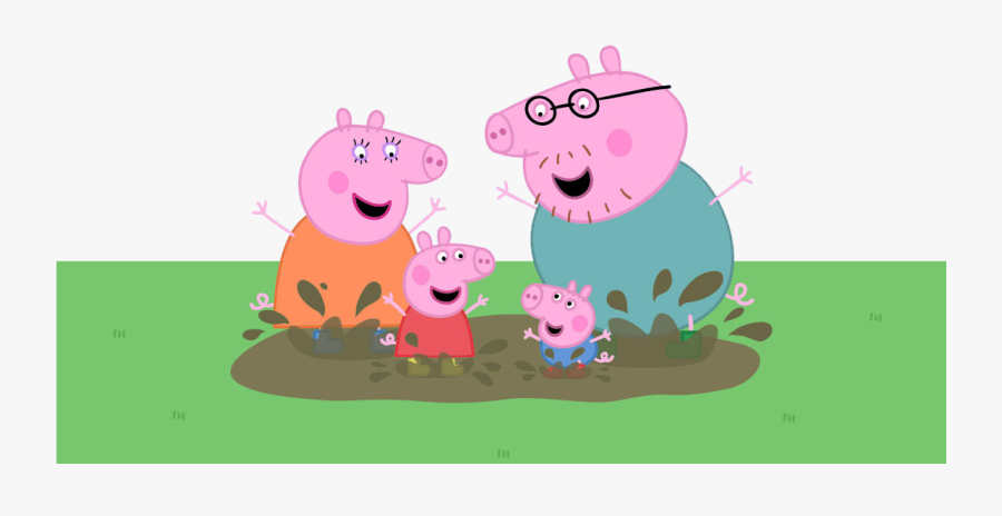 Transparent Peppa Pig Clipart - Peppa Pig Family Muddy Puddle, Transparent Clipart