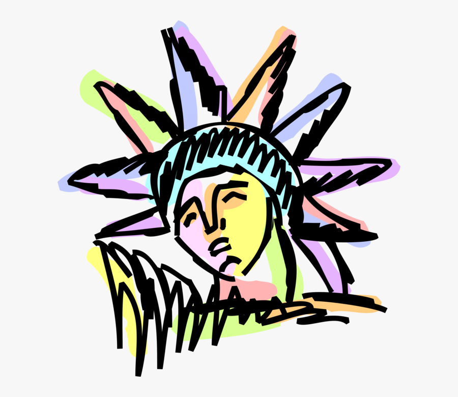 Vector Illustration Of Statue Of Liberty Colossal Neoclassical - Statue Of Liberty National Monument, Transparent Clipart