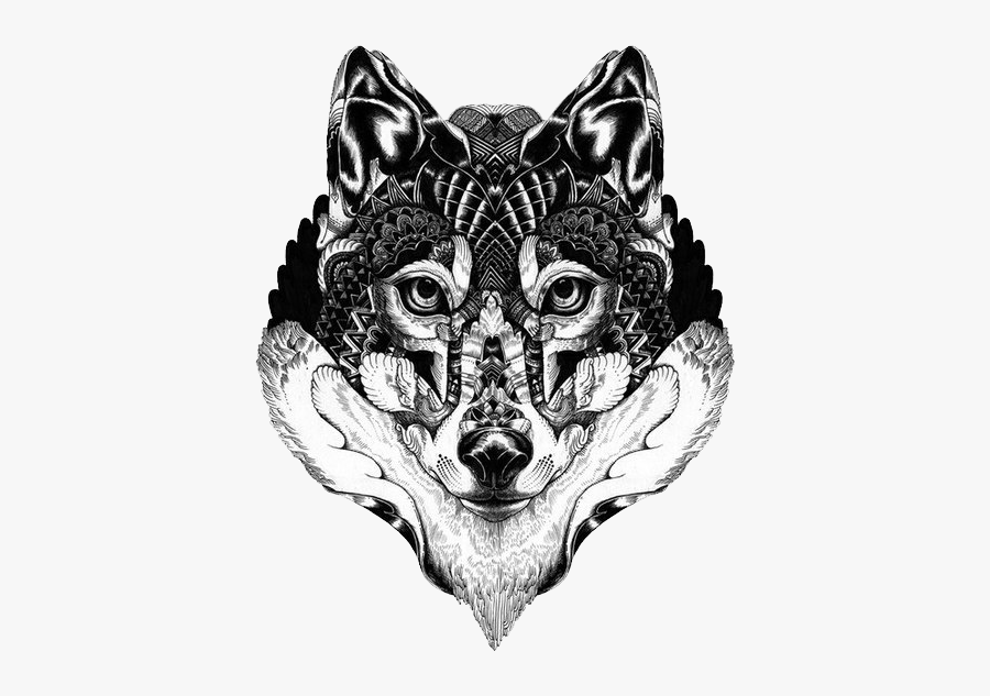 Gray Art Langtou Illustration Tattoo Wolf Drawing Clipart - Wolf Tattoo Png, Transparent Clipart