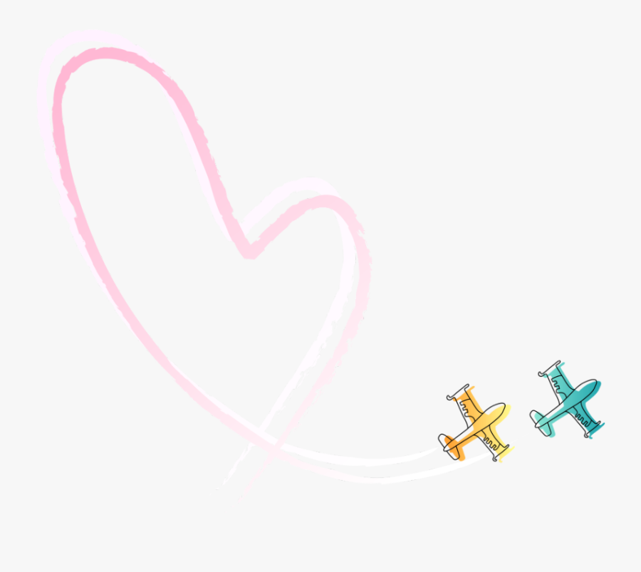 #ftestickers #cartoon #airplanes #heart #cute - Heart, Transparent Clipart