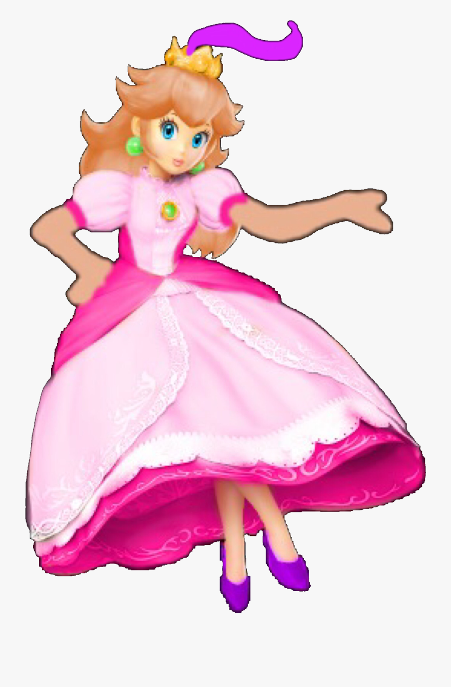 Princess Toadstool"s Crown With Purple Feather - Princess Peach Smash, Transparent Clipart