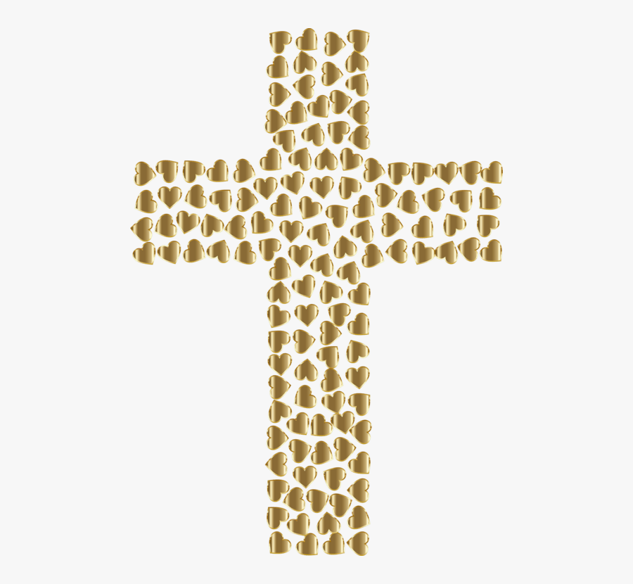 Red Jesus Cross Png , Transparent Cartoons - Cross Made Out Of Hearts, Transparent Clipart