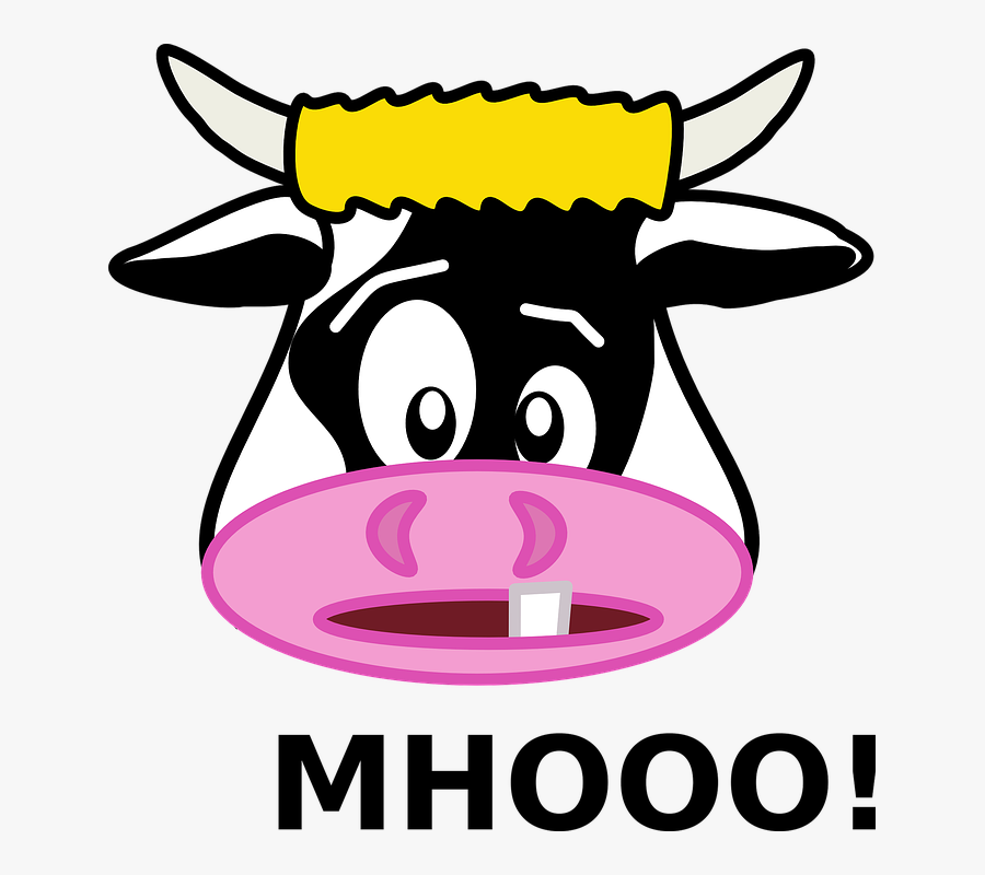 Cow, Animal, Mammal, Cattle, Milk, Farm, Bovine - Animated Face Of Cow With Horns, Transparent Clipart