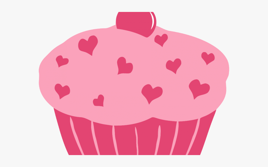 Cupcake Clipart Heart - Pink Cupcake Clipart, Transparent Clipart