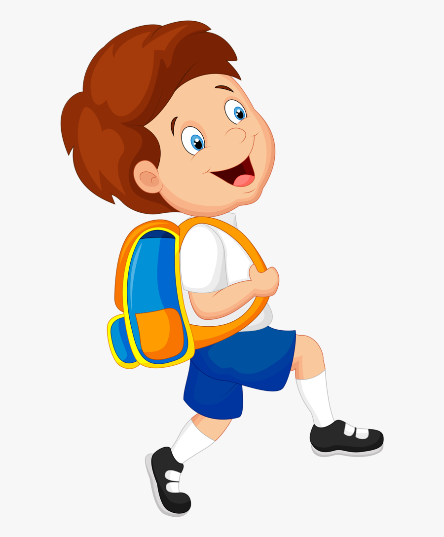 Boy With School Bag Clipart , Transparent Cartoons - Boy With School Bag Clipart, Transparent Clipart