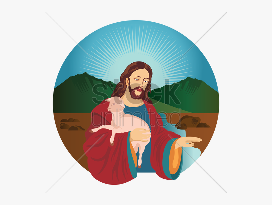 Jesus With Lamb Cartoon Clipart , Png Download - Illustration, Transparent Clipart