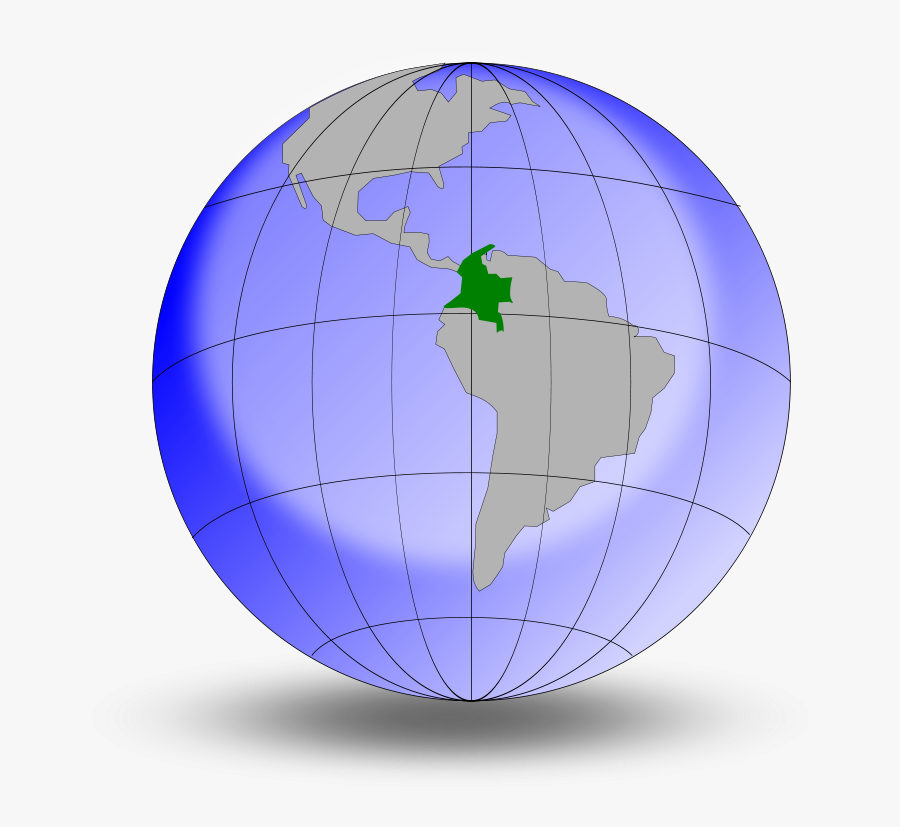 Colombia En El Globo - Colombia En El Mapamundi, Transparent Clipart