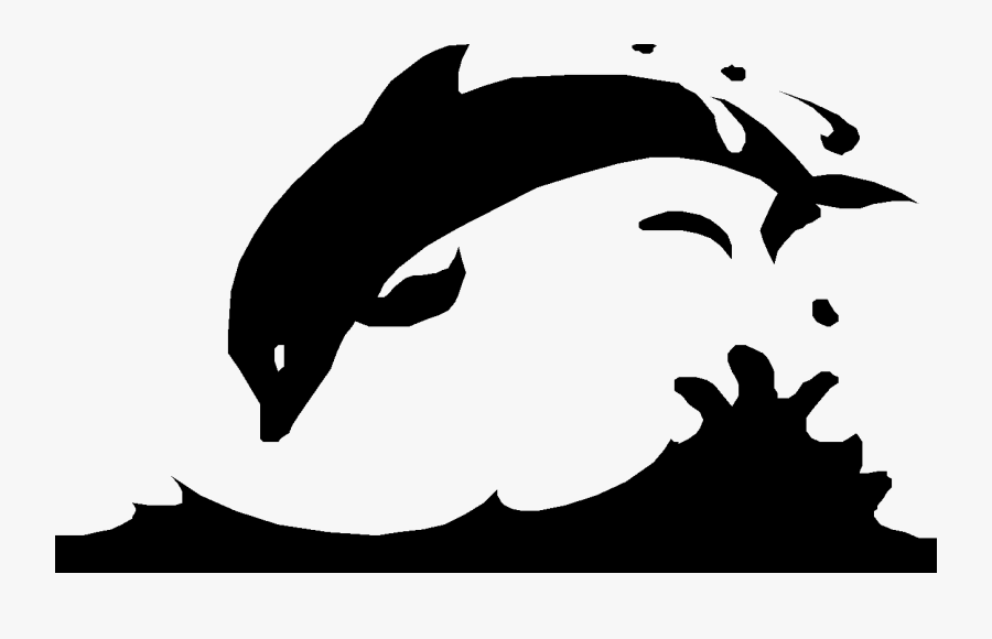 Free Whale Clipart Black And White - Black And White Dolphin, Transparent Clipart