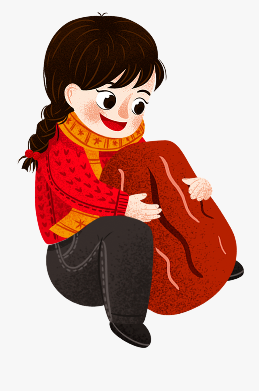 Schoolbag Backpack Girl Character Png And Psd - Garota Com Mochila Png, Transparent Clipart