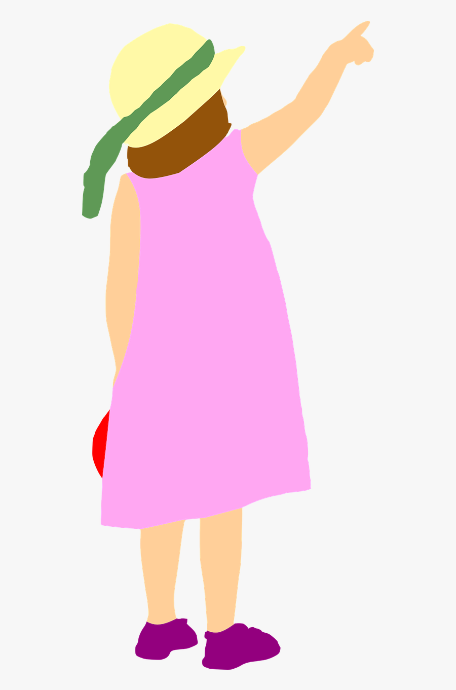 Girl Pointing Dress Clipart , Png Download - Girl Pointing Clipart, Transparent Clipart