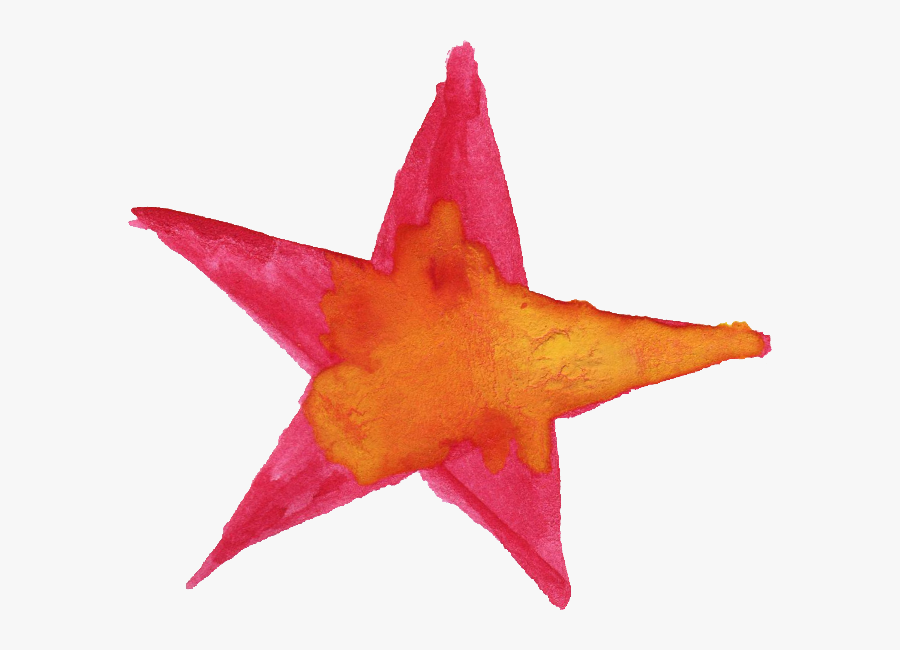 Transparent Pink Star Png - Watercolor Pink Star Transparent, Transparent Clipart