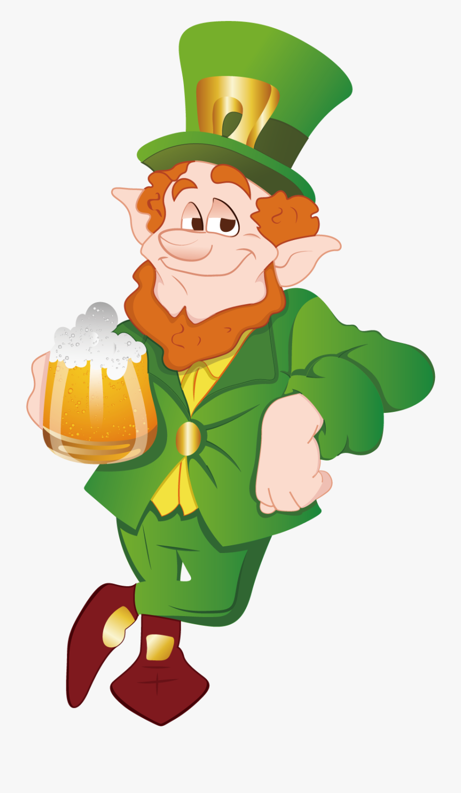 Alcoholic Beverage Drink The - Leprechaun With Beer Png, Transparent Clipart