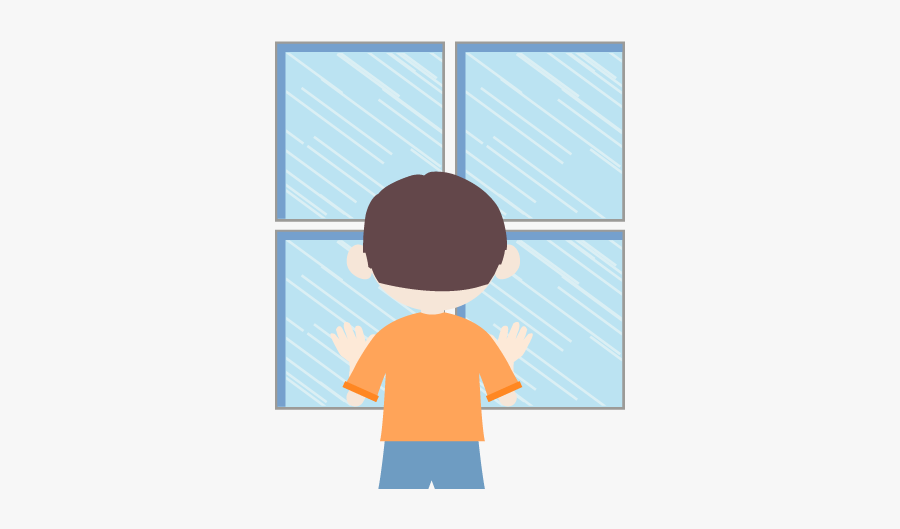 Boy Looking Out Of The Window Cartoon, Transparent Clipart