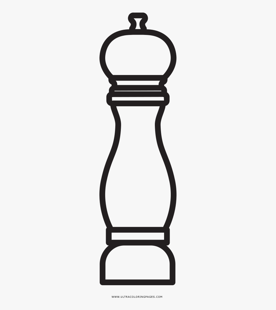 Pepper Grinder Coloring Page - Pepper Mill Icon, Transparent Clipart