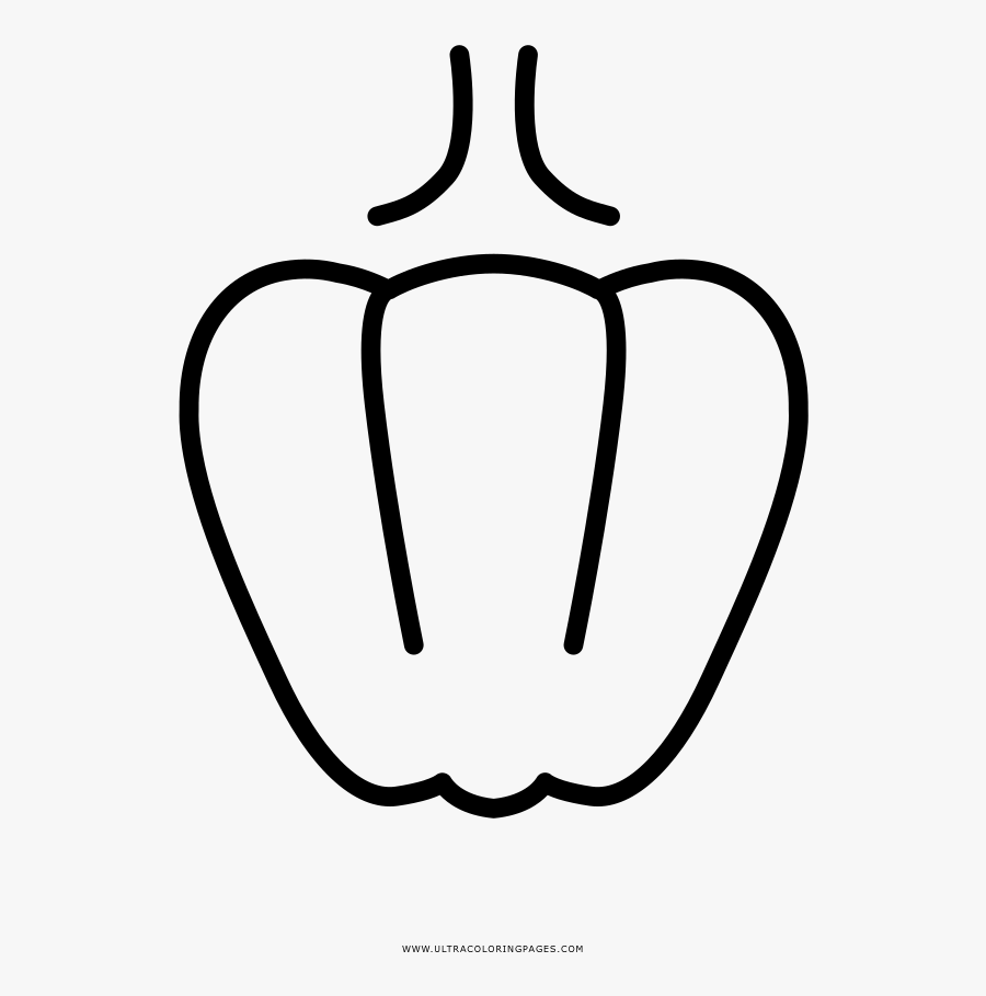 Pepper Coloring Page, Transparent Clipart