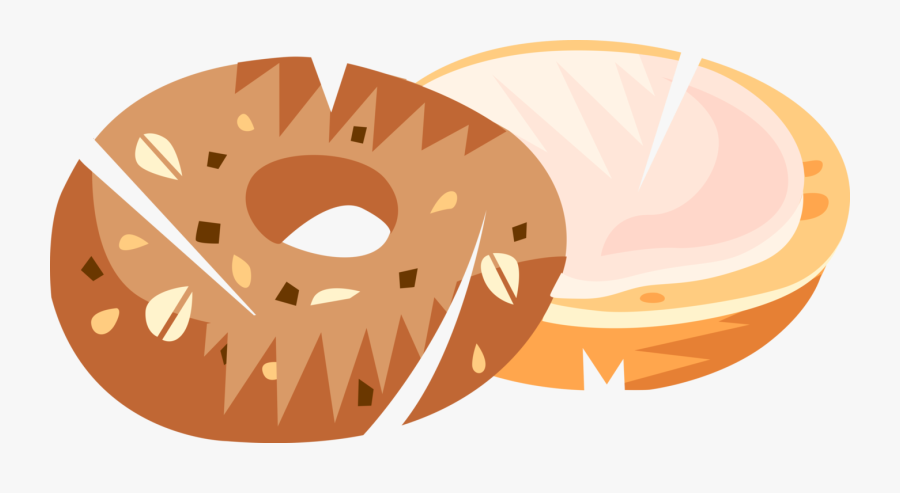 Transparent Cream Cheese Png - Bagel Illustration Transparent Background, Transparent Clipart