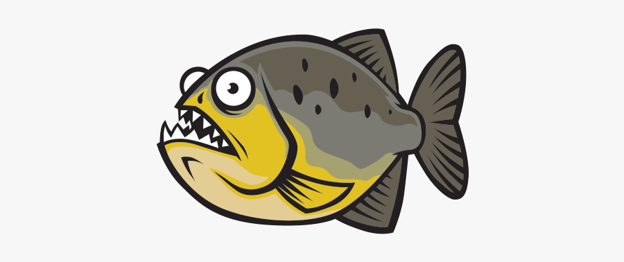 Clip Art Salt Water Piranhas - Piranhas Cartoon, Transparent Clipart