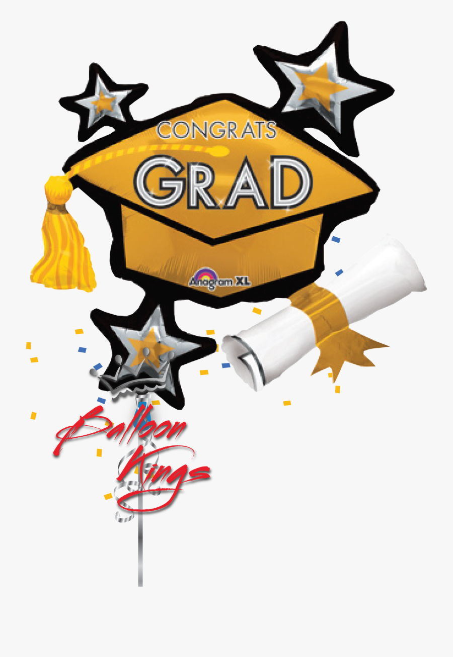 Congrats Graduation Gold Cap - Class 2019 Congrats Balloons, Transparent Clipart