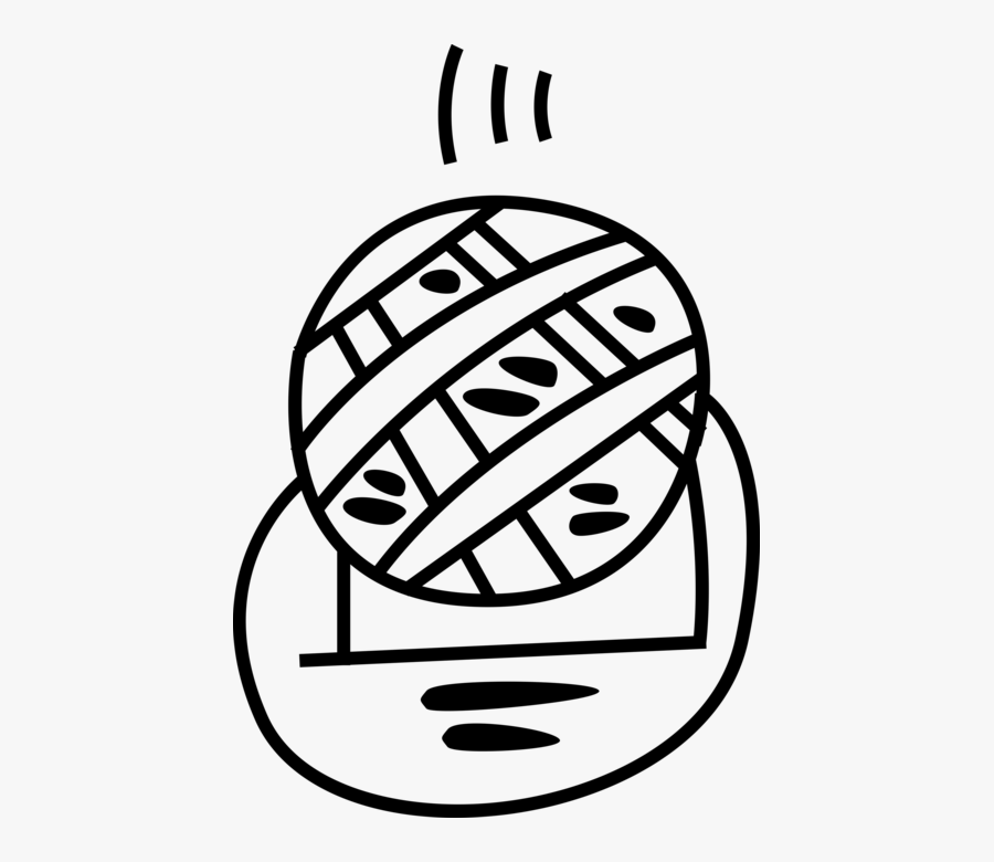 Vector Illustration Of Hot Apple Pie Baking - Line Art, Transparent Clipart