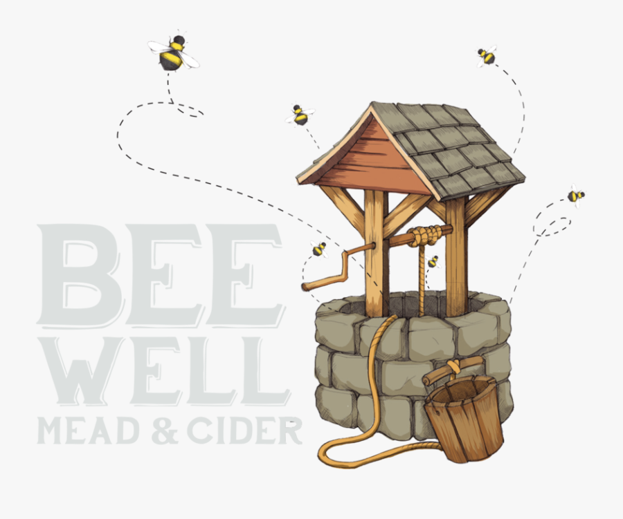 Bee Well Logo Final Mead&cider White - Bee Well Meadery Png, Transparent Clipart
