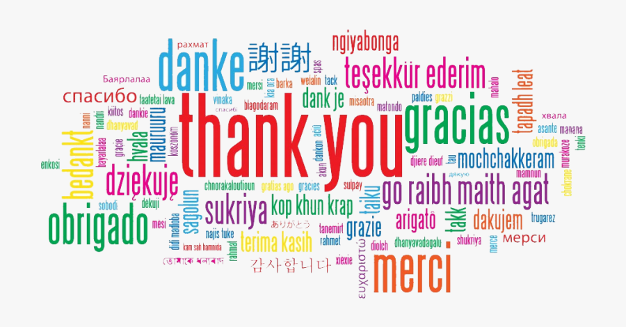 Vbs Thank You - Thank You In 1000 Languages, Transparent Clipart